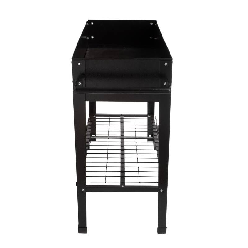 Raised Garden Bed - Planter Box with Storage Shelf by Pure Garden (Black)