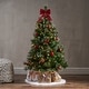 preview thumbnail 1 of 19, 4.5-ft Spruce Pre-Lit or Unlit Artificial Christmas Tree with Glitter Branches Red Berries Pinecones by Christopher Knight Home CLEAR