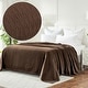preview thumbnail 18 of 75, Superior Diamond Weave All-Season Bedding Cotton Blanket Throw - Chocolate