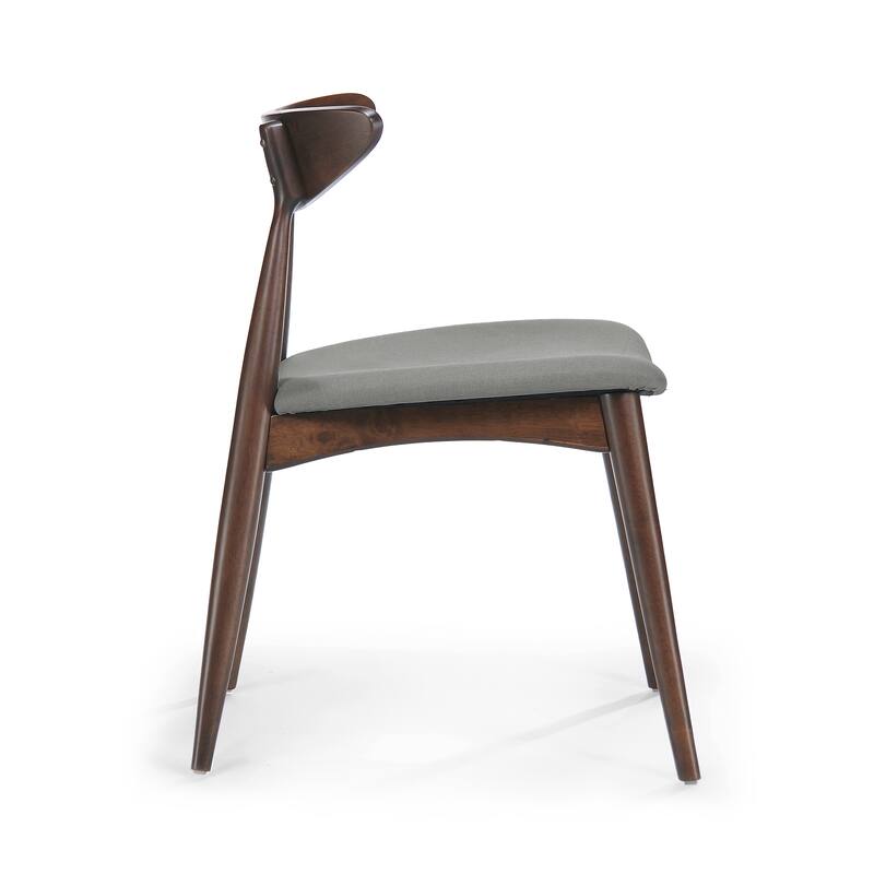 Retro Upholstered Dining & Kitchen Chairs with Wood Frame, Set of 2