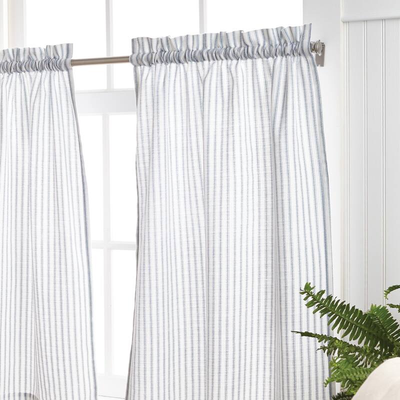 Martha Stewart Ticking Stripe 3-piece Curtain Tier and Valance Set