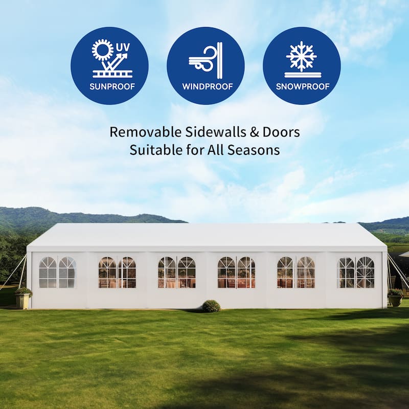 Outdoor White Canopy Party Tent Sunshine Shelter - 20*40Ft
