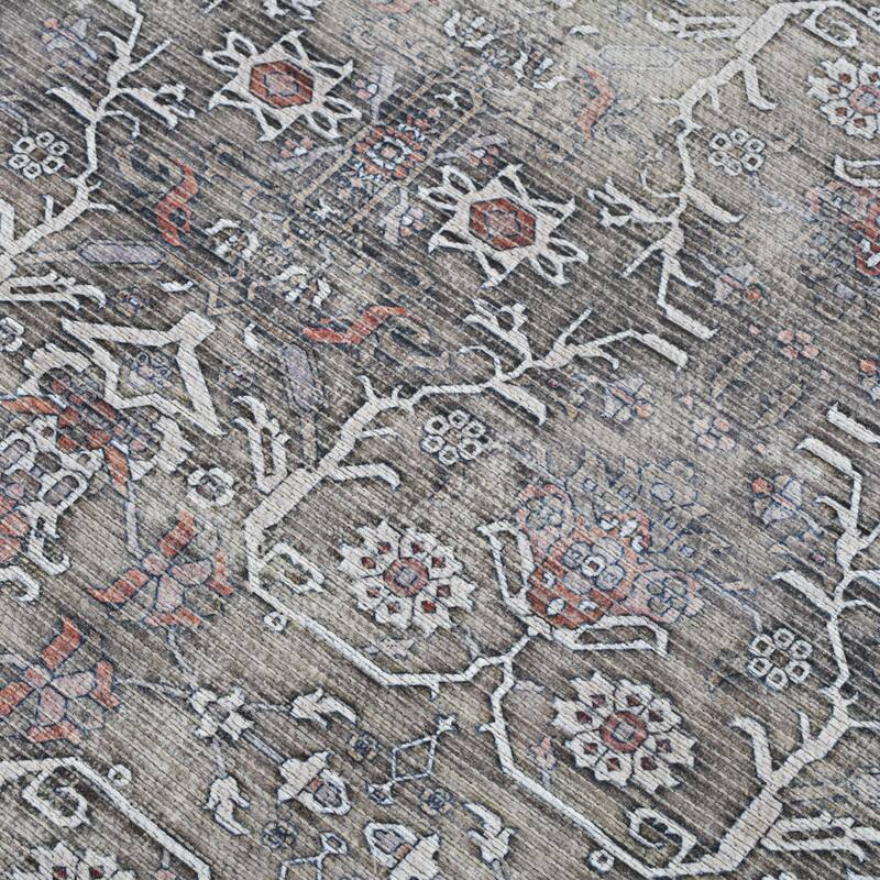 Alaska Machine-Washable Vintage Medallion Power-Loomed Area/Runner Rug