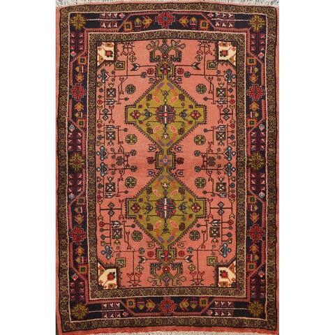 Vegetable Dye Geometric Sirjan Persian Area Rug Wool Handmade Carpet - 3'6" x 4'10"