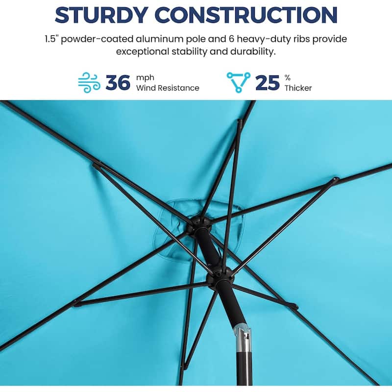 6.5 x 10 Ft Rectangular Patio Umbrella with Crank