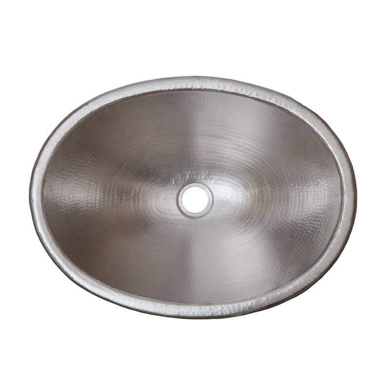 19-in Oval Self Rimming Hammered Copper Nickel Sink (LO19REN)