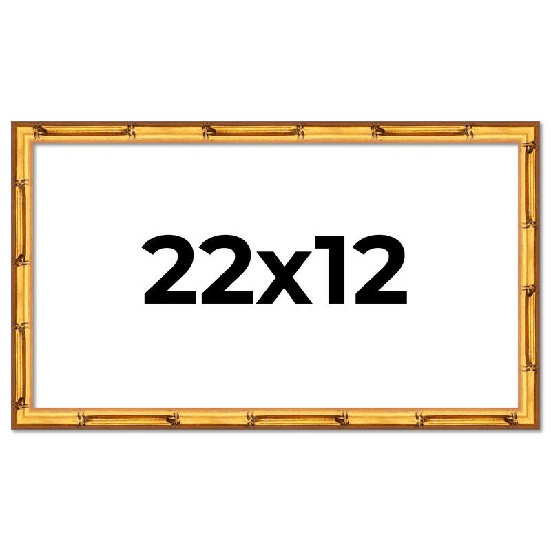 22x12 Frame Gold Bamboo Picture Frame Modern Photo Frame Includes UV Acrylic Shatter Guard Front Acid Free Foam Backing Board