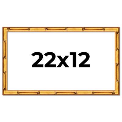 22x12 Frame Gold Bamboo Picture Frame Modern Photo Frame Includes UV Acrylic Shatter Guard Front Acid Free Foam Backing Board