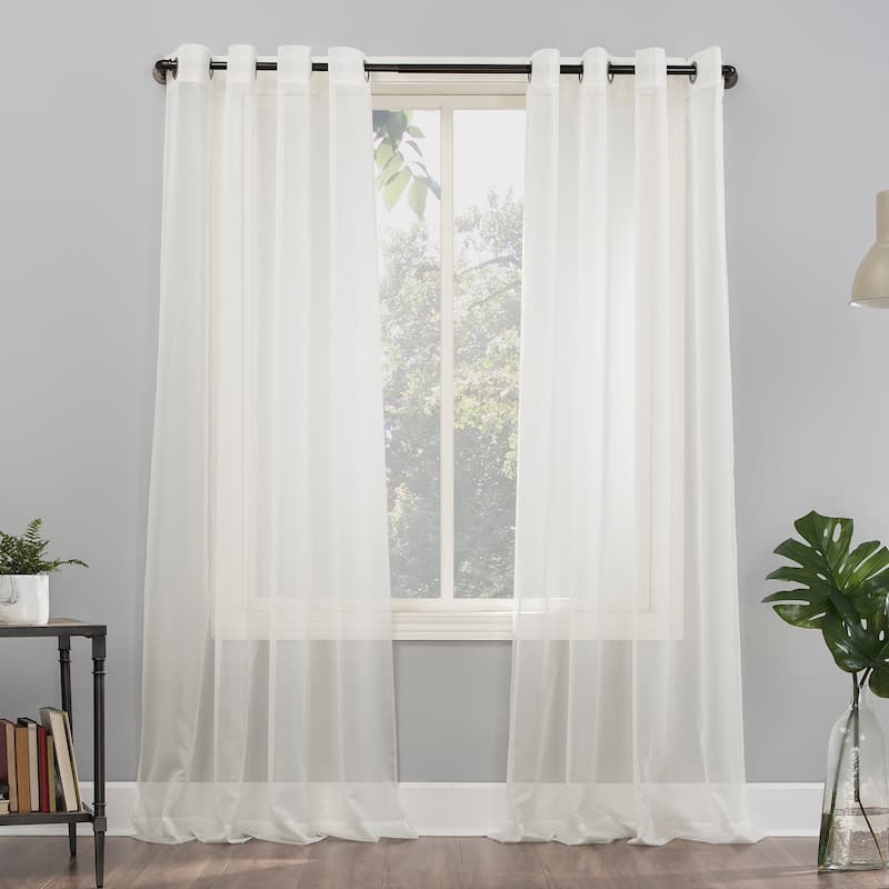 No. 918 Emily Voile Sheer Grommet 1-Piece Curtain Panel, Single Panel - 59x95 - Eggshell