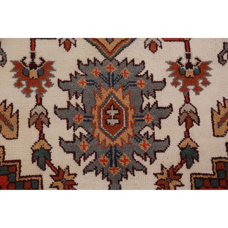 Hand Knotted Oriental 100% Wool Carpet Traditional Medallion Beige & Ivories Heriz (serapi) Area Rug - 11' 10'' X 8' 10''