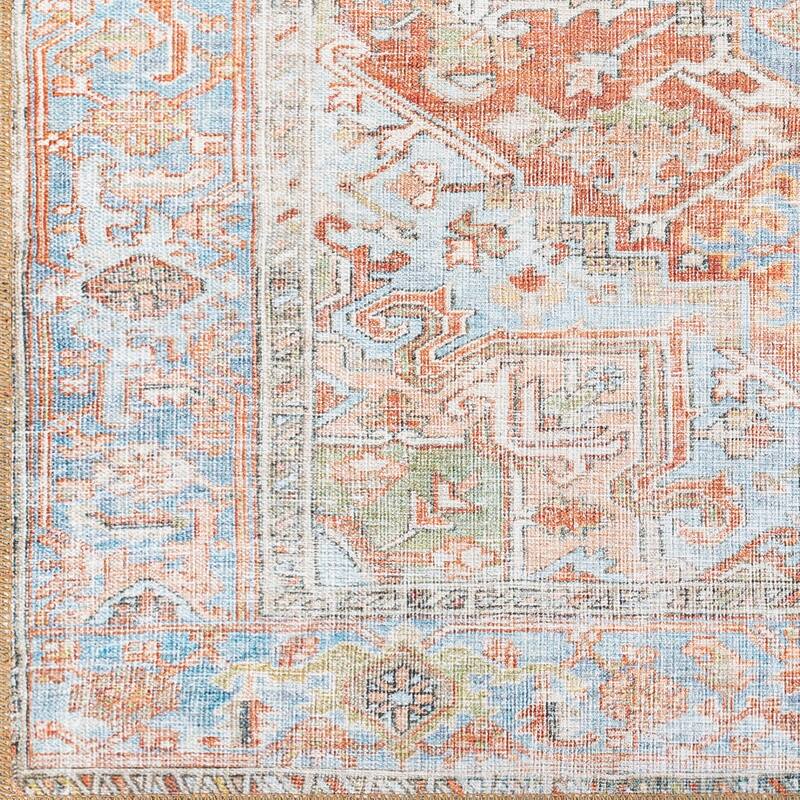 Livabliss Traditional Alanya Medallion Washable Area Rug