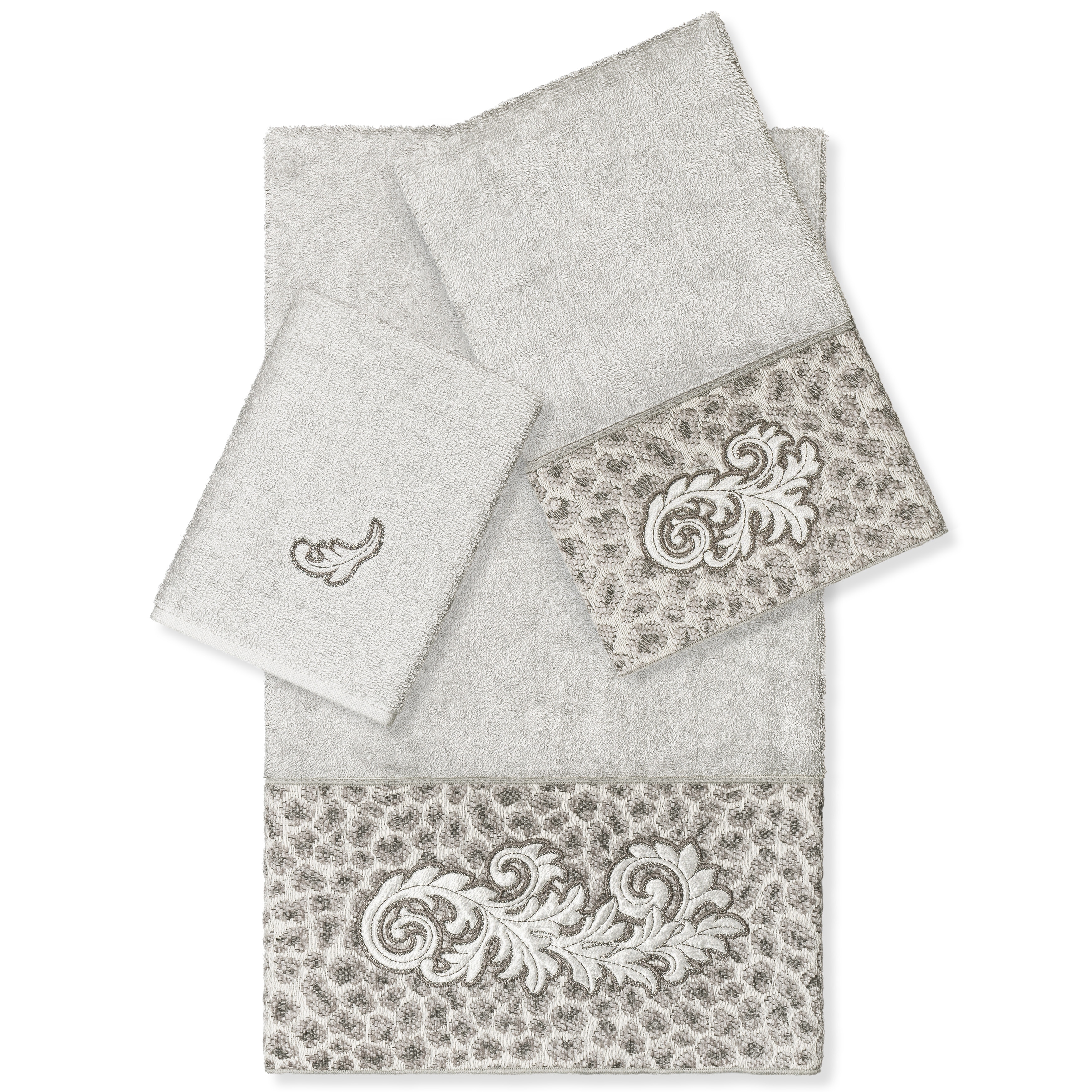 Authentic Hotel and Spa 100% Turkish Cotton April 3PC Embellished Towel Set
