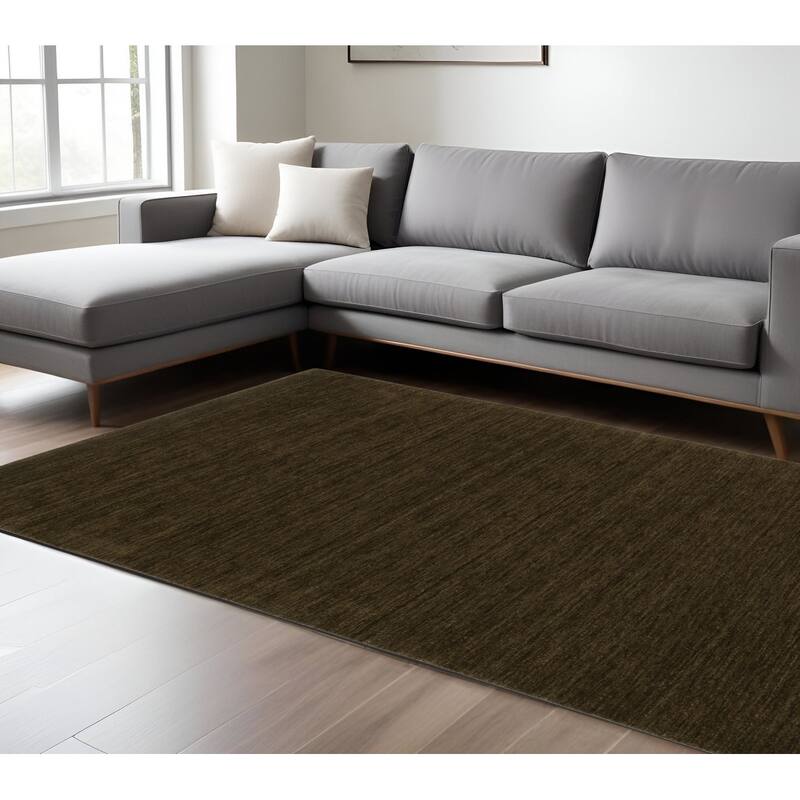 HomeRoots Solid Color Casual Rectangle Area Rug - 119.69 in. x 95.67 in. x 0.59 in.