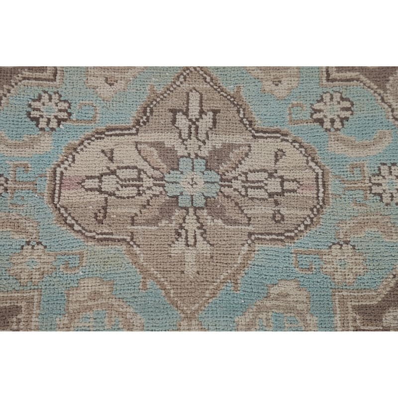 Distressed Beige Tabriz Persian Vintage Rug Handmade Wool Carpet - 6'5"x 9'7"