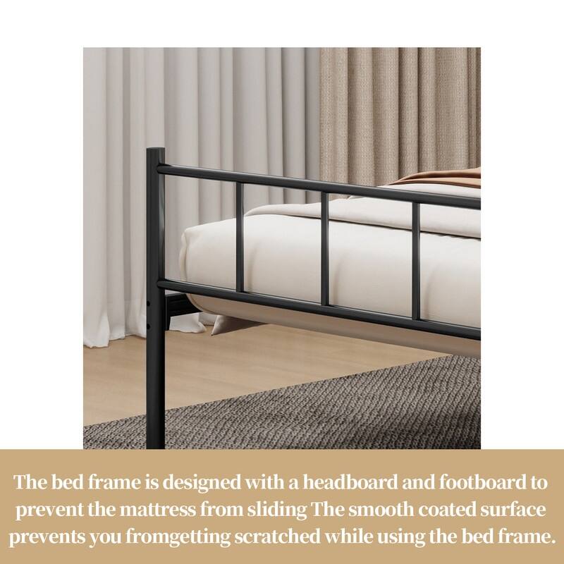 Caxkun Classic Metal Platform Bed Frame, Mattress Foundation with Steel Slat Support