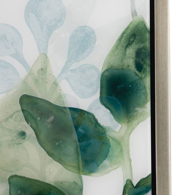 Modern Wall Decor Printed Acrylic Decor with Watercolor Leaf Pattern, for Living Room Bedrrom Entryway Office, Set of 2