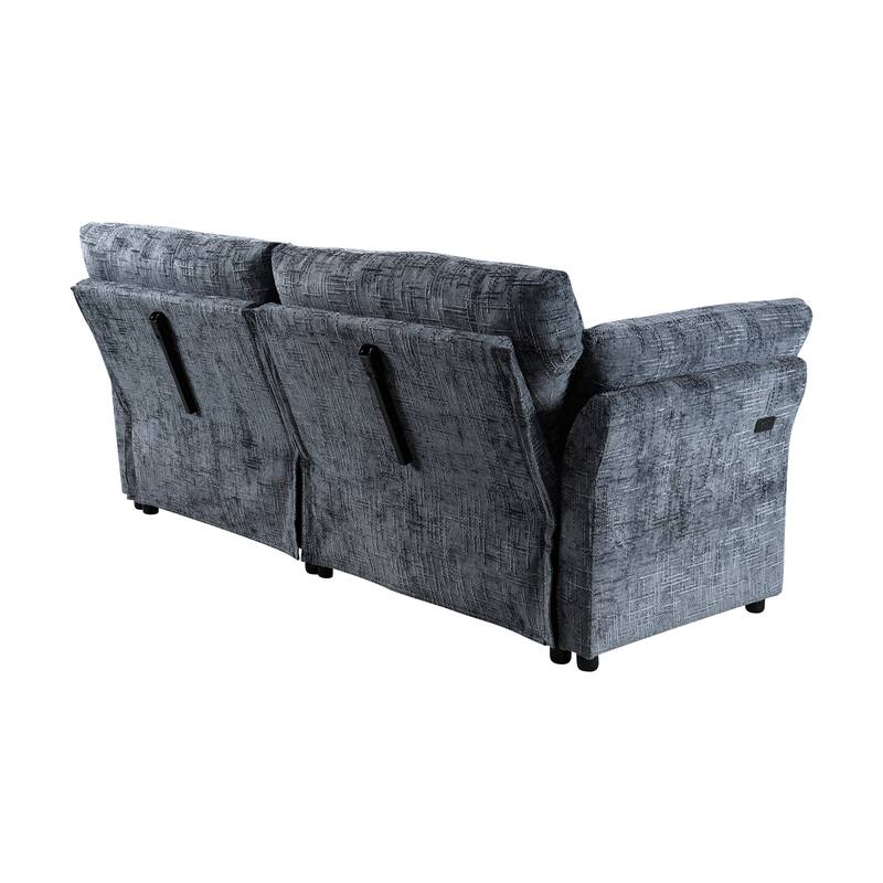 3-Seat Sofa Bed – Pull-Out Sleeper, 89" Sectional Sofa in Beige/Blue/Green