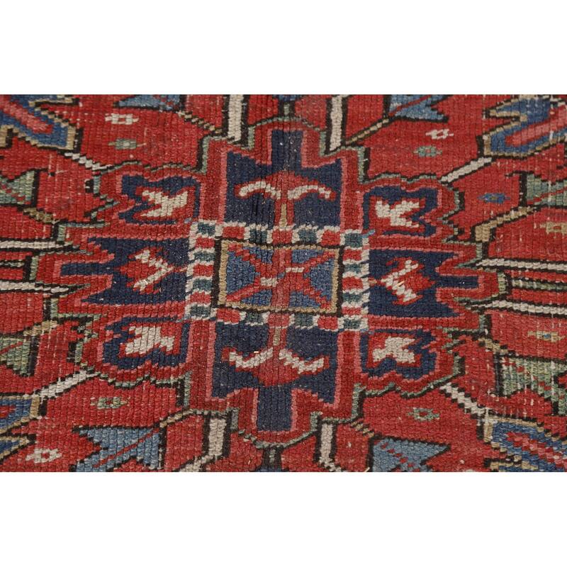 Pre-1900 Antique Heriz Serapi Persian Rug Handmade Wool Carpet - 7'10"x 10'6"