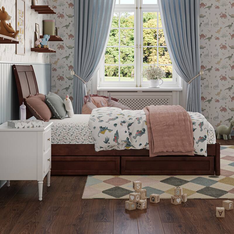 Andorra Platform Bed with Panel Footboard and Storage Drawers