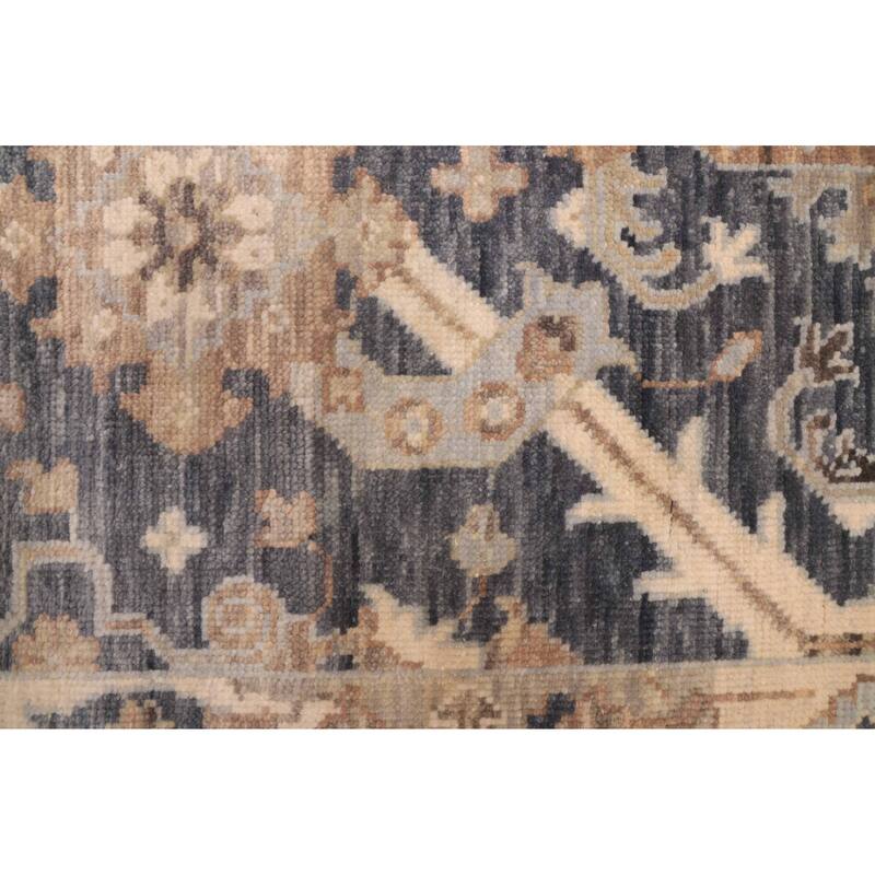 ECARPETGALLERY Hand-knotted Modern Oushak Dark Navy Wool Rug - 9'10 x 14'2