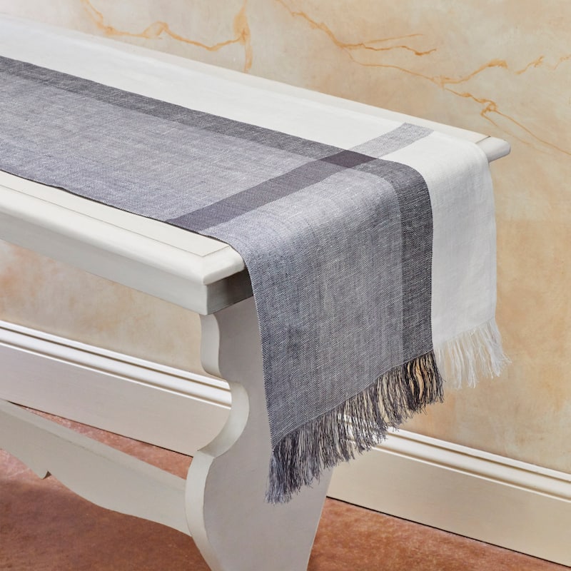 SERENE 100% Flax Linen Table Runner | Handmade | Fairtrade | Upcycled | Nature-Inspired Decor by Sustainable Threads