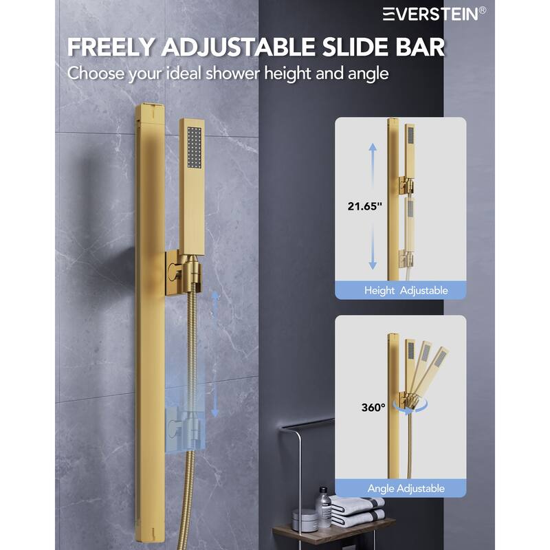 Multi-Function Thermostatic Shower System – Rainfall, Waterfall, Body Jets & LED Smart Control - 15*23