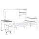 preview thumbnail 49 of 54, Roomfitters Twin/ Full Size Metal Daybed with Movable Desk, Metal Grid Design, Functional Shelves and Hanging Rack