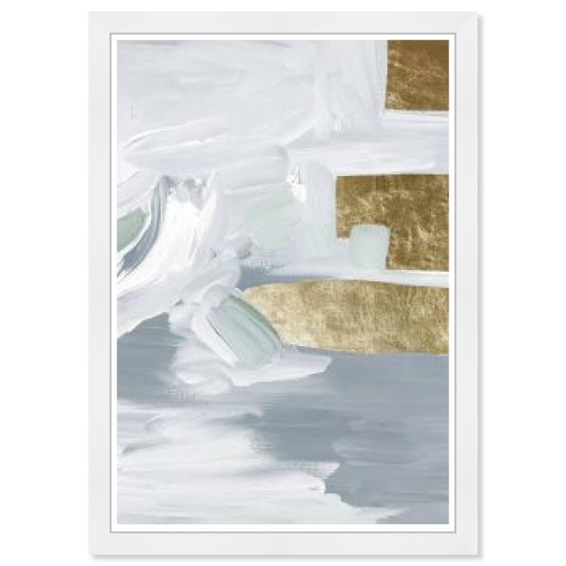 Wynwood Studio Prints Abstract Faded Into Gold White and Modern & Contemporary Wall Art Canvas Print