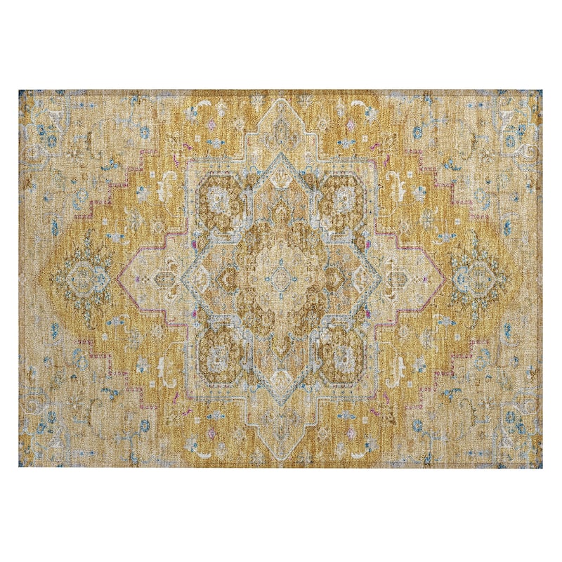 Machine Washable Indoor/ Outdoor Persian Traditional Chantille Rug