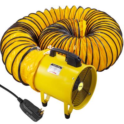 VEVOR 10'' Extractor Fan Blower 2 Speed 10m Duct Hose Exhaust Industrial Portable - 10"