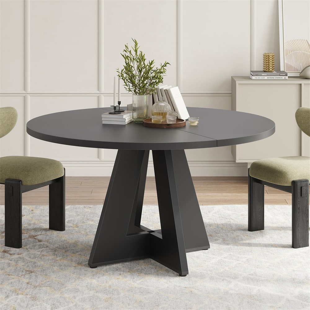 47" Modern Wood Round Dining Table for 4-7 People