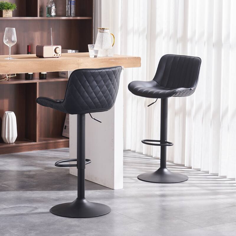 Bar Stools Set of 2 Counter Height Adjustable with Backrest Bar Chairs for Kitchen Island