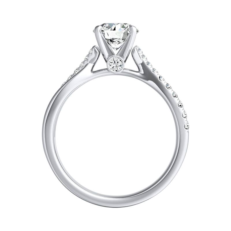 Auriya 14k Gold 3/4ctw Modern Round Diamond Engagement Ring (G-H, VS1-VS2)