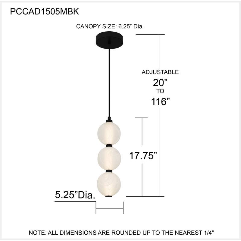 Clarendon Integrated LED Matte Black Mini Pendant
