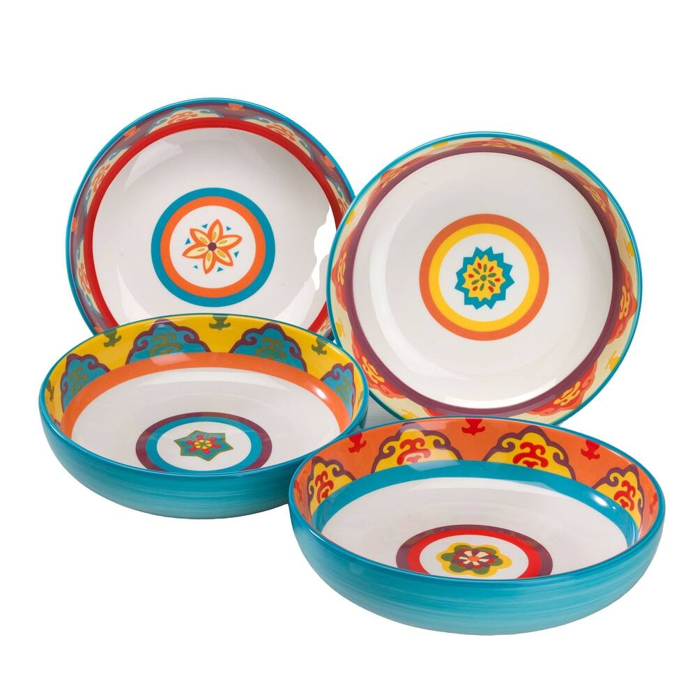 Euro Ceramica Galicia 4 Piece 8.5" Pasta Bowl Set - 40 oz