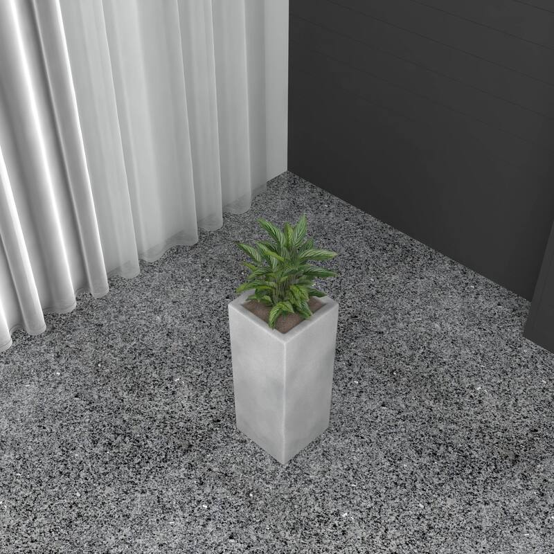 Modern Tall Square in Fiberstone and MGO Clay Planter Terra Series