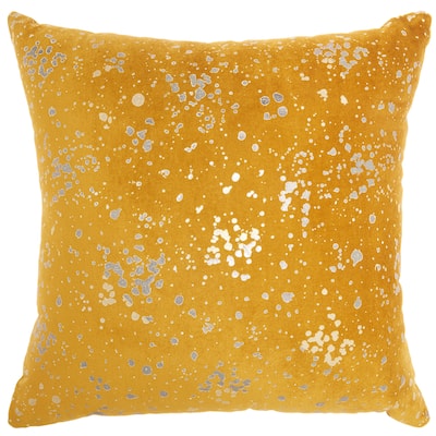 Mina Victory Sofia Gold Throw Pillow , ( 18" x 18" )