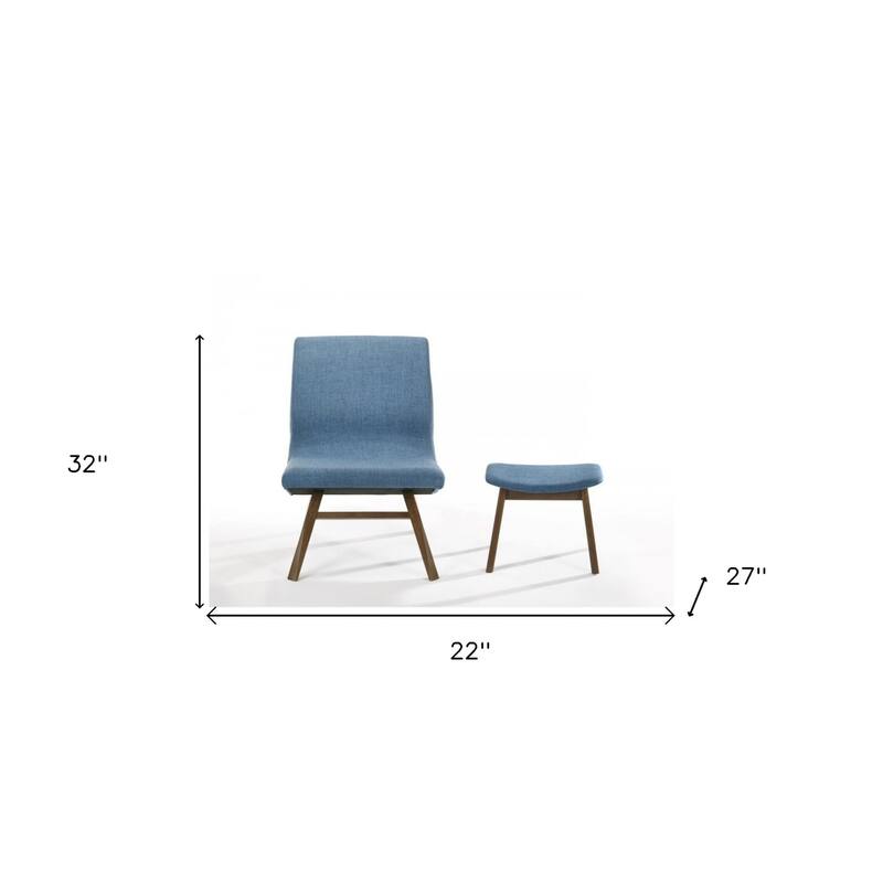 22" Upholstered Lounge Chair With Ottoman for Living Room Seating - 22” x 27” x 32”