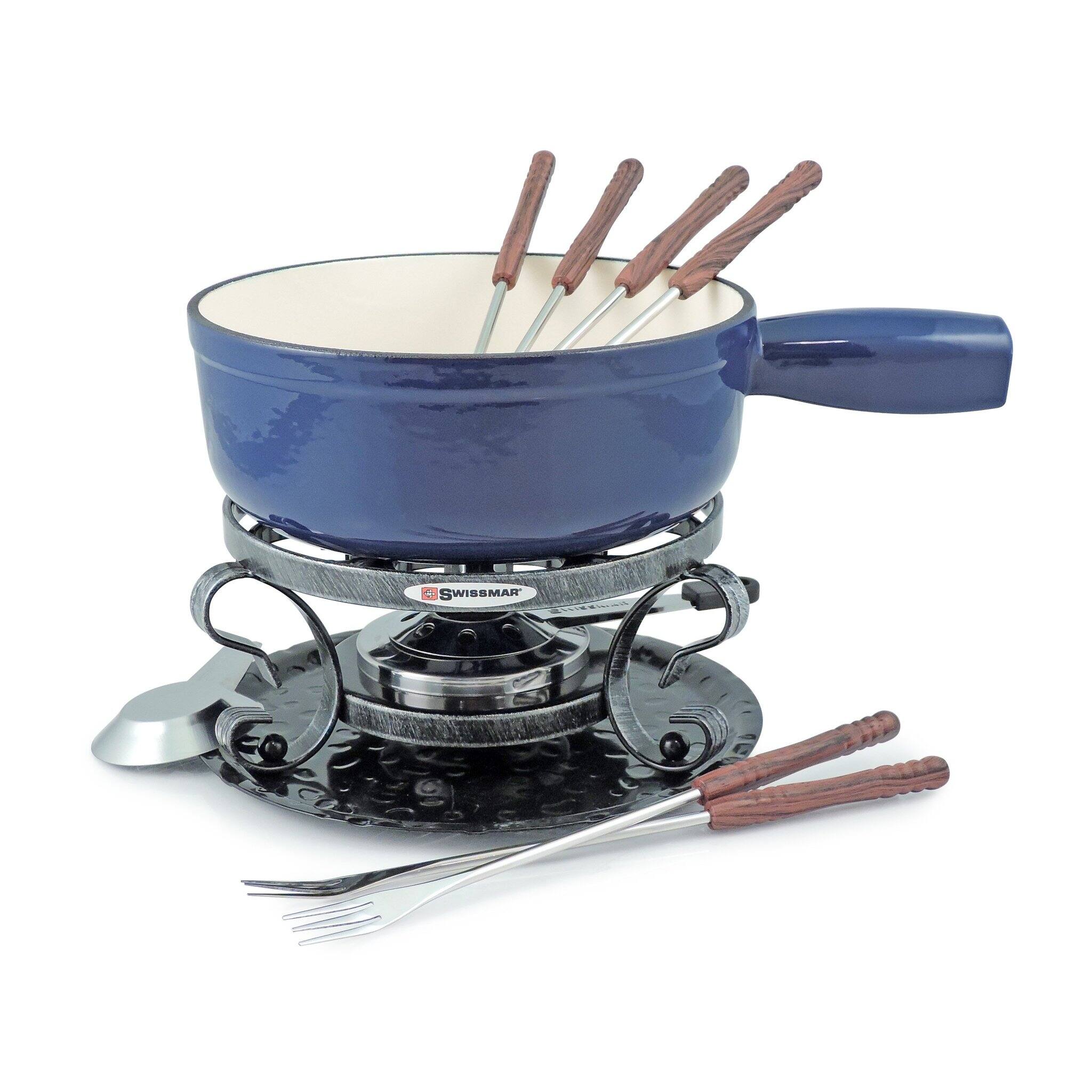 Swissmar KF66518 Lugano 9Piece 2Quart Cast Iron Cheese Fondue Set On Sale Bed Bath