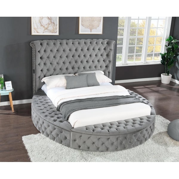 Hazel Modern Style Queen/King Bed with USB Charger & Made with Wood