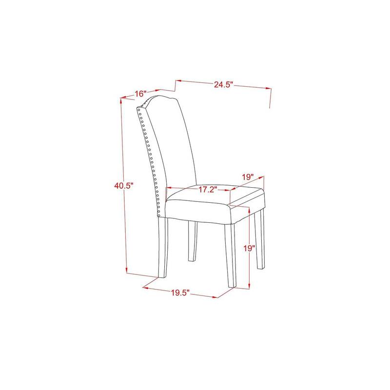 Modern 7-Piece Dining Set - Rectangular Table & 6 Dining Chairs - Linen White & Dark Wood Finish - 60
