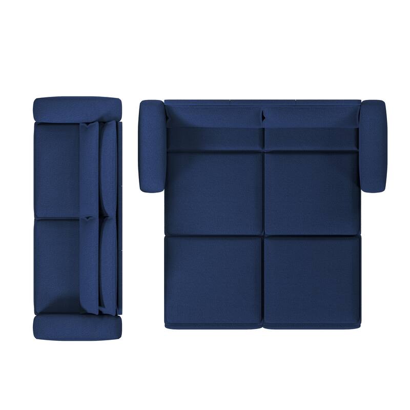 GDFStudio - Teddy 93" 3-in-1 Convertible Sleeper Sofa with 2 Lumbar Pillows