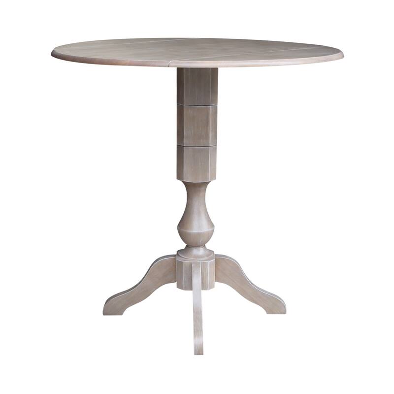 42" Round Dual Drop Leaf Pedestal Table