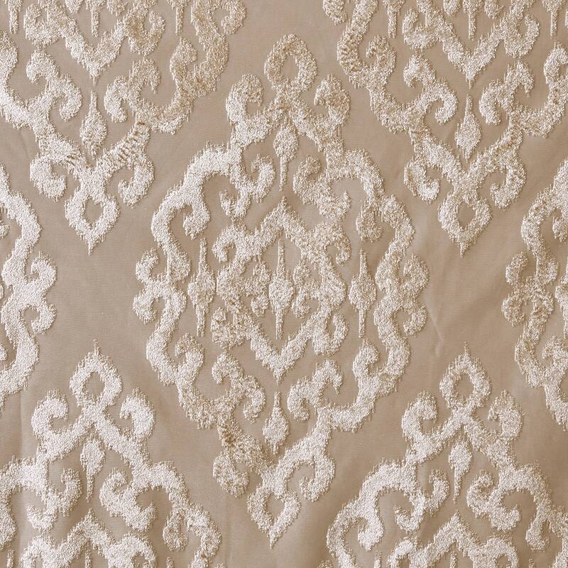 Knitted Jacquard Damask Total Blackout Grommet Top Curtain Panel(Only 1 Pc Panel)
