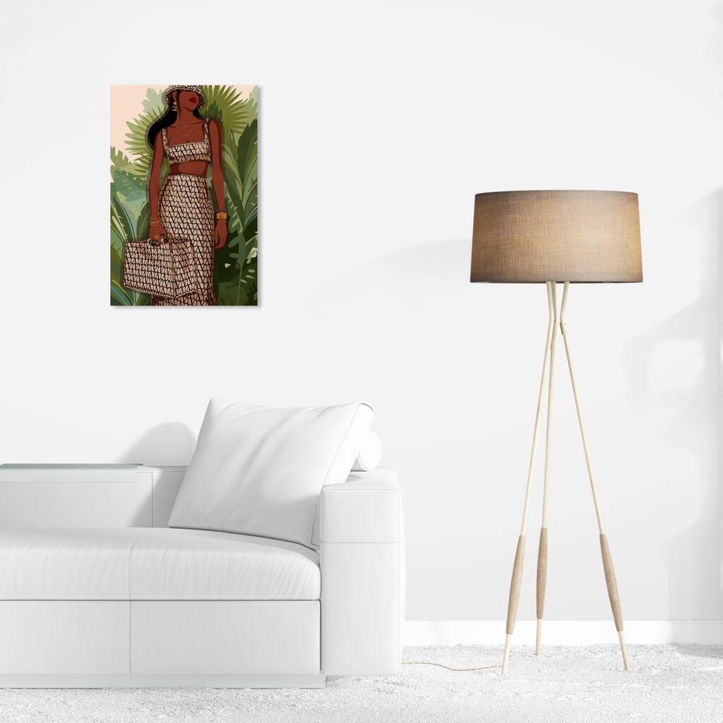 Wynwood Studio Canvas Fashion and Glam Out of the Boutique Green and Light Brown Modern & Contemporary Wall Art Canvas Print