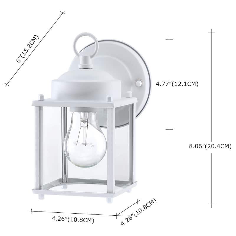 2-pack 1-Light Outdoor Wall Light with Matte Finish and Clear Glass Shade