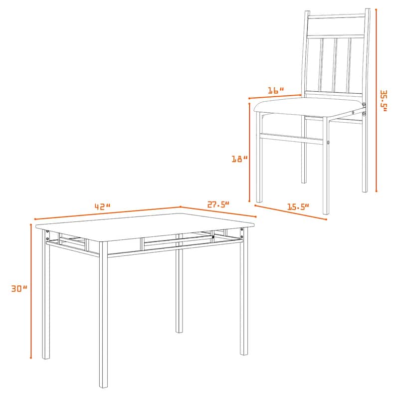 Costway 5 Piece Faux Marble Dining Set Table and 4 Chairs Kitchen