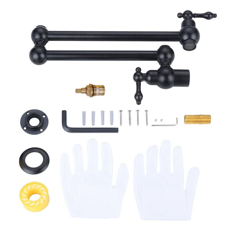 WOWOW Wall Mounted Pot Filler Faucet with Double Joints