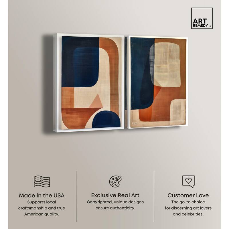 Blue Cream Set Canvas Set of 2 by Art Remedy, Gallery Wrapped