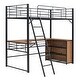 preview thumbnail 16 of 22, Twin Size Metal Loft Bed with Shelves and L-shaped Desk